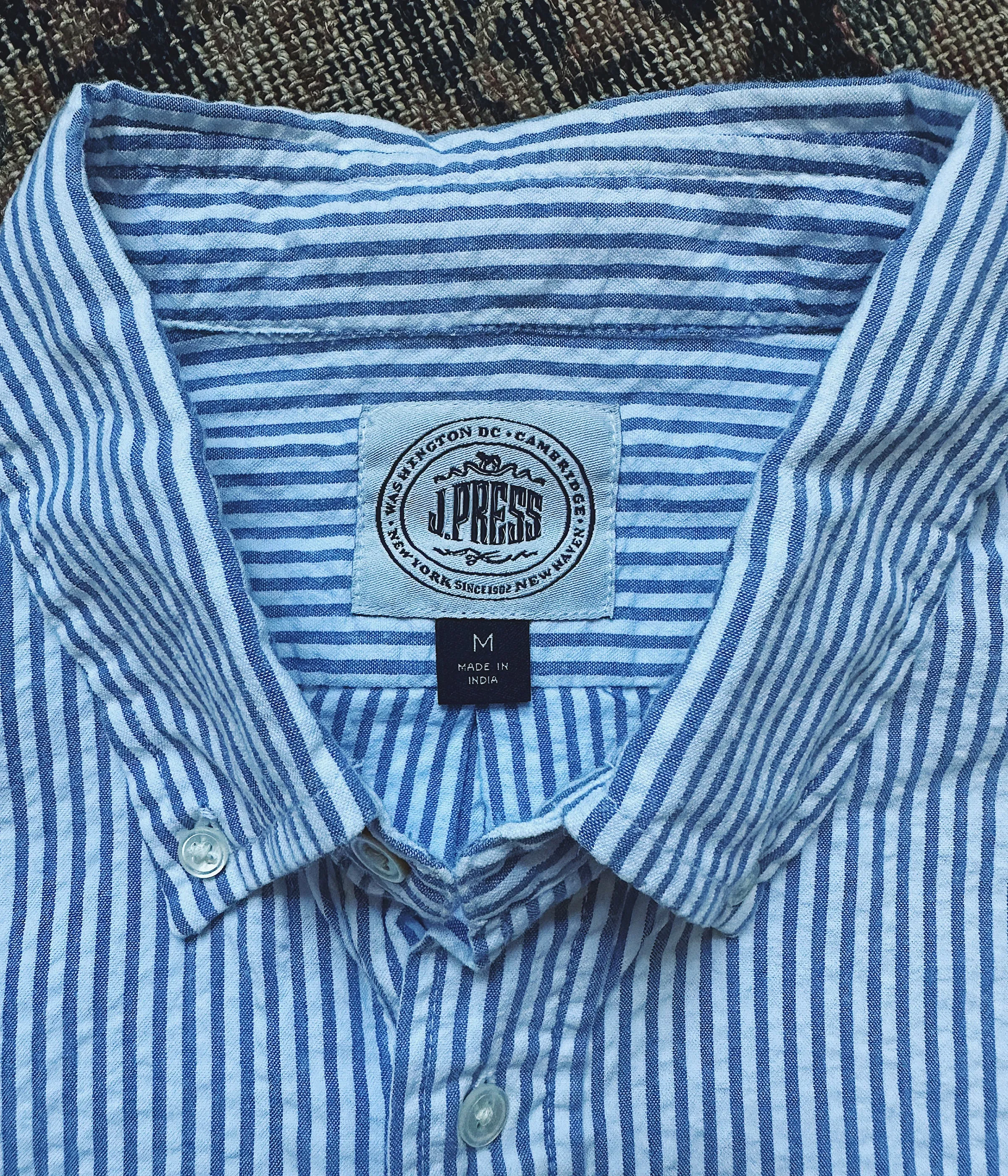 J. Press Seersucker Popover Shirt