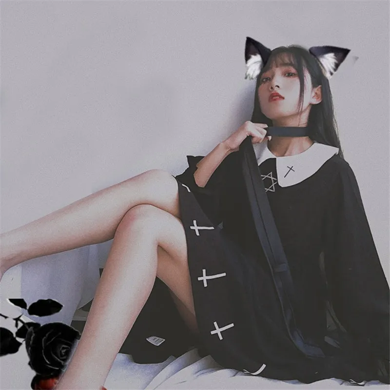 Japanese Soft Girl Cross Hexagram Dress UB6169