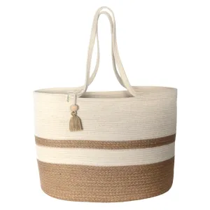 JUTE & IVORY COTTON SHOPPER BAG (SOUTH AFRICA)