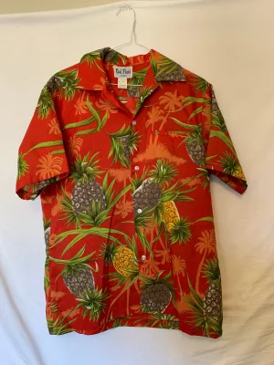 Kai Nani Red Hawaiian Button Up Shirt size Medium!