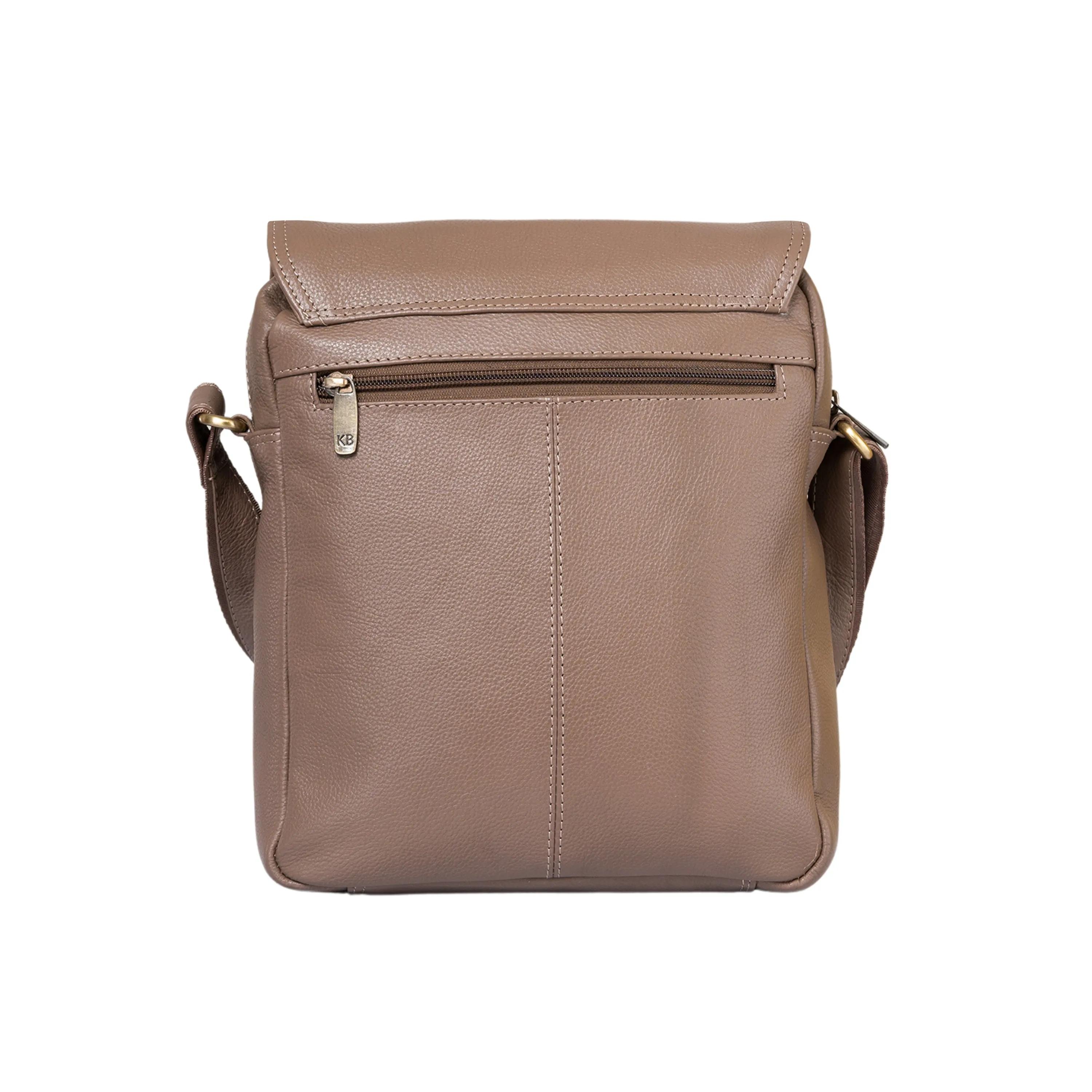Kuger-Brent Euron Taupe Genuine Leather Unisex Sling Bag