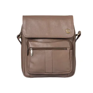 Kuger-Brent Euron Taupe Genuine Leather Unisex Sling Bag