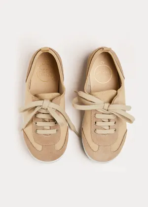 Lace Up Plimsolls in Taupe (24-34EU)