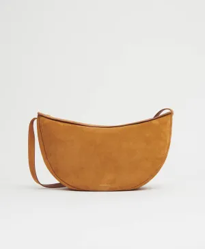 Large Moon Sling Bag - Caramel Suede