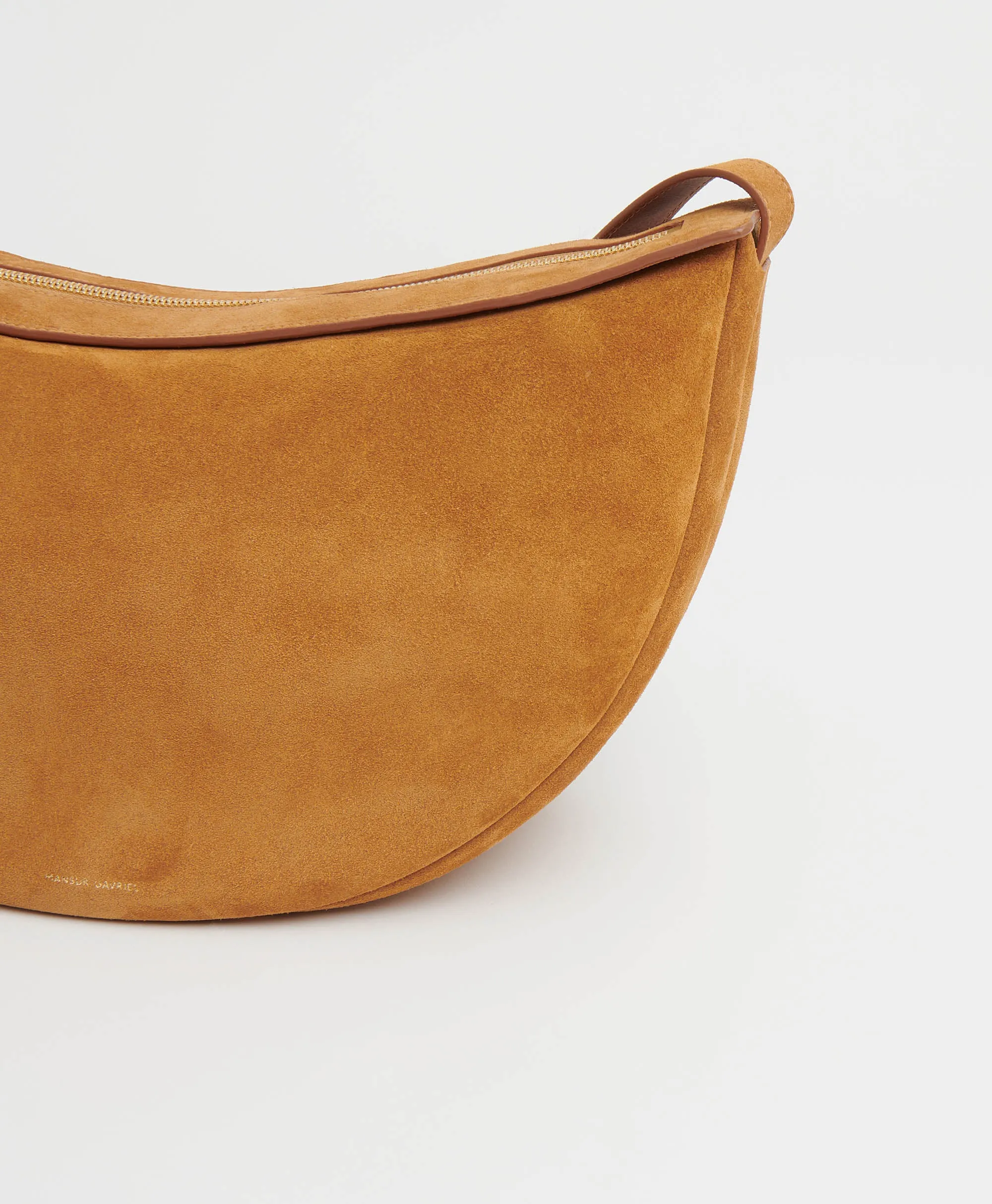 Large Moon Sling Bag - Caramel Suede