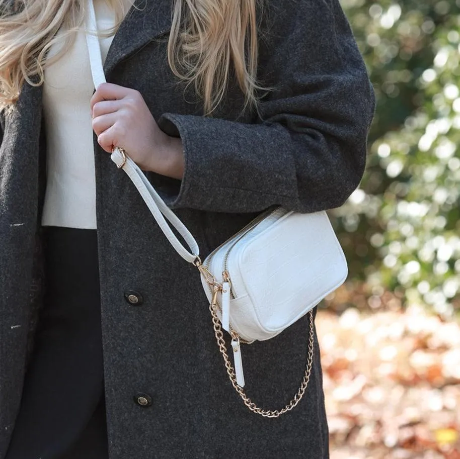 Latitude Beauty Bag - White Crocodile