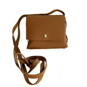 Leather Woman Handbag Light Brown Cross Long Cord