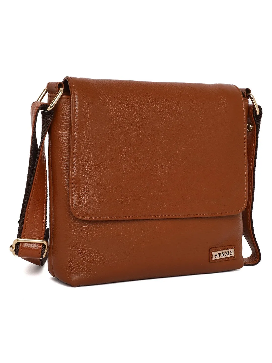 Leo Black Leather Sling Bag
