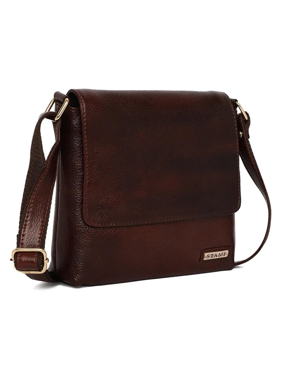 Leo Black Leather Sling Bag