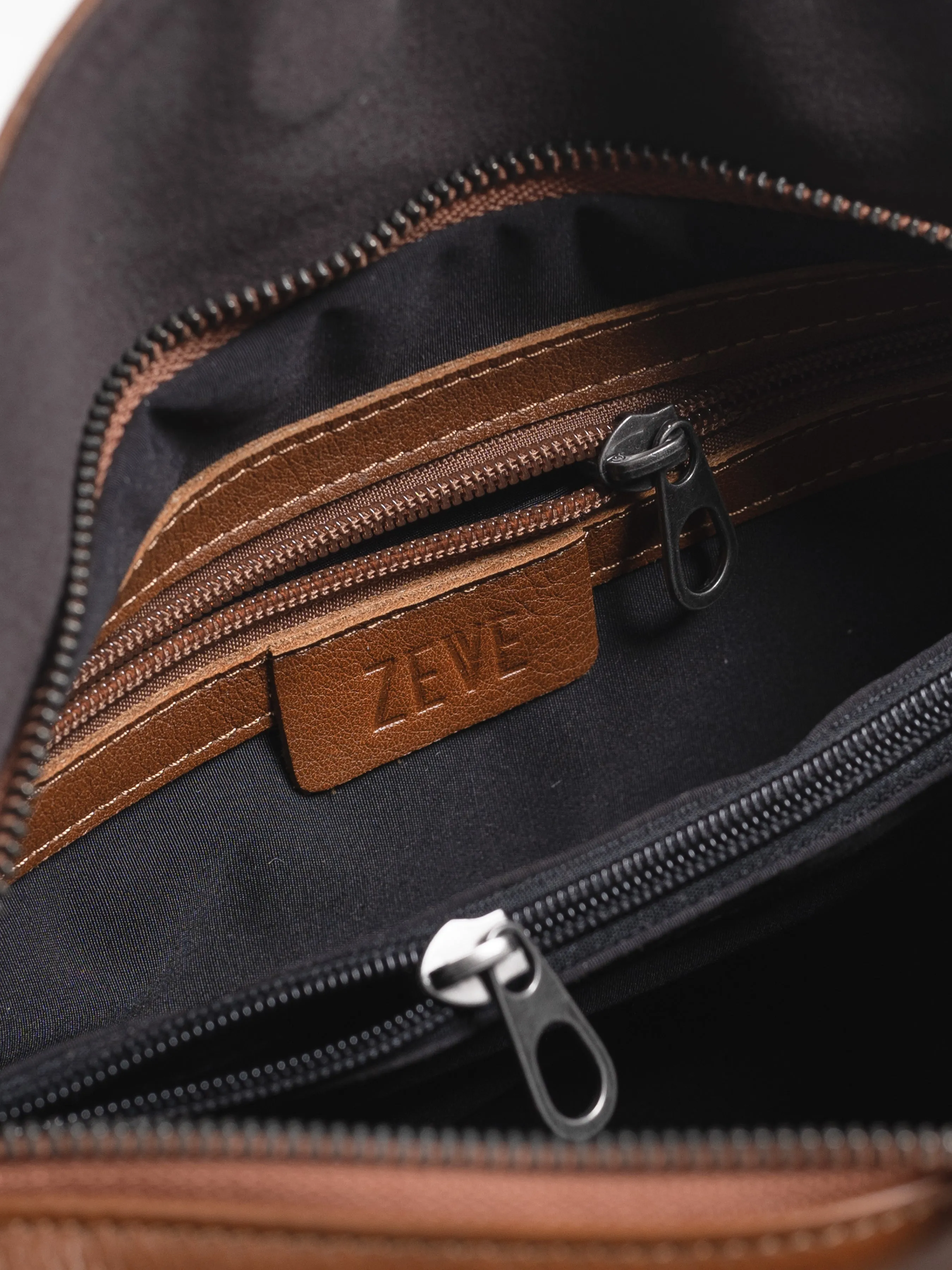 Leone Crossbody Bag - Brown Pebble Grain Leather
