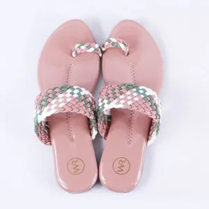 Letti Pink Multi Patent Flat Slides