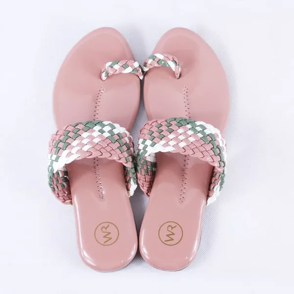 Letti Pink Multi Patent Flat Slides