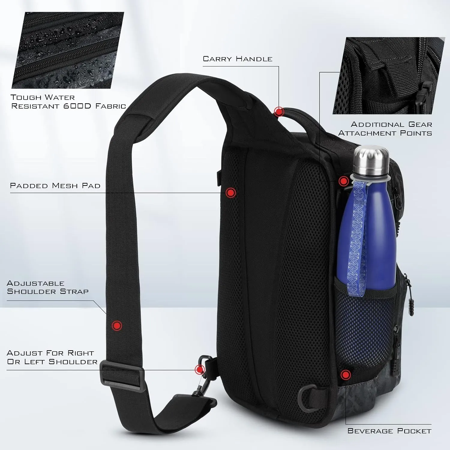 Lightweight Tactical Fishing Sling Bag, Tool Bag for  Hunting
