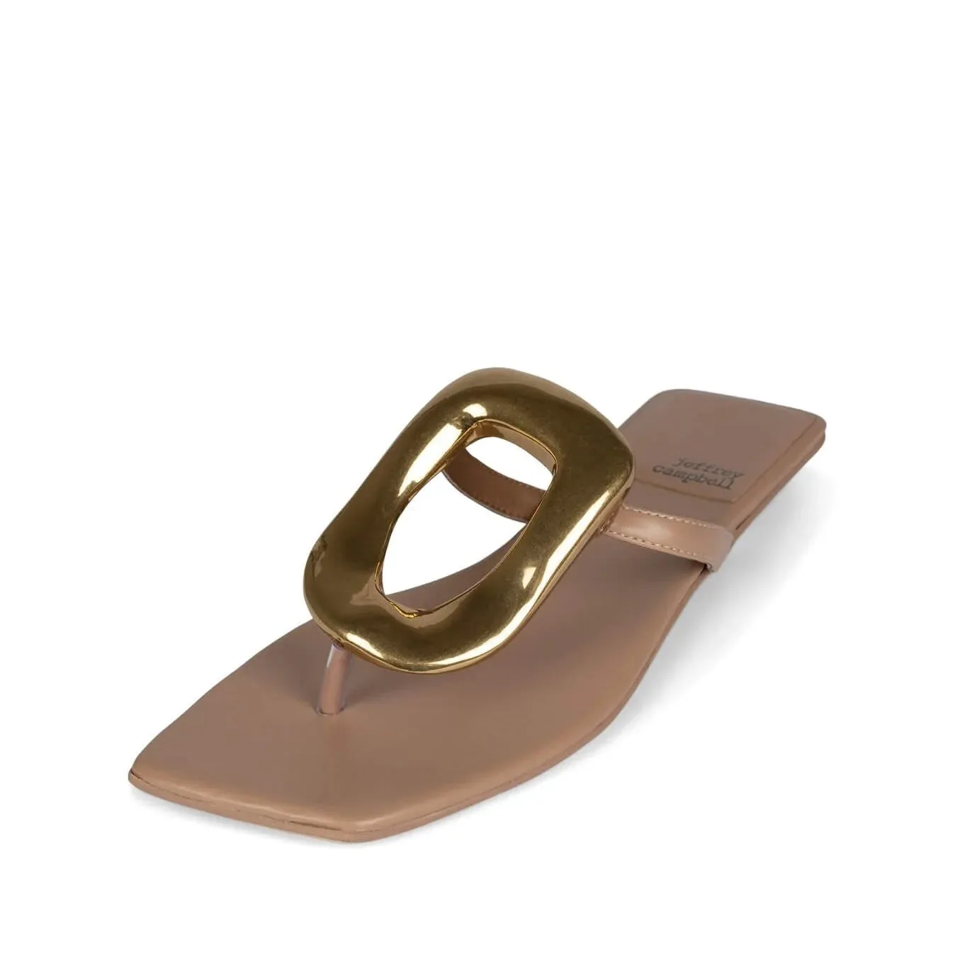 Linques-2 Flat Thong Sandal with Metal Embellishment