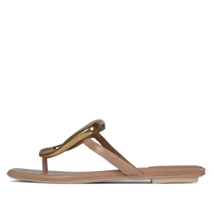 Linques-2 Flat Thong Sandal with Metal Embellishment