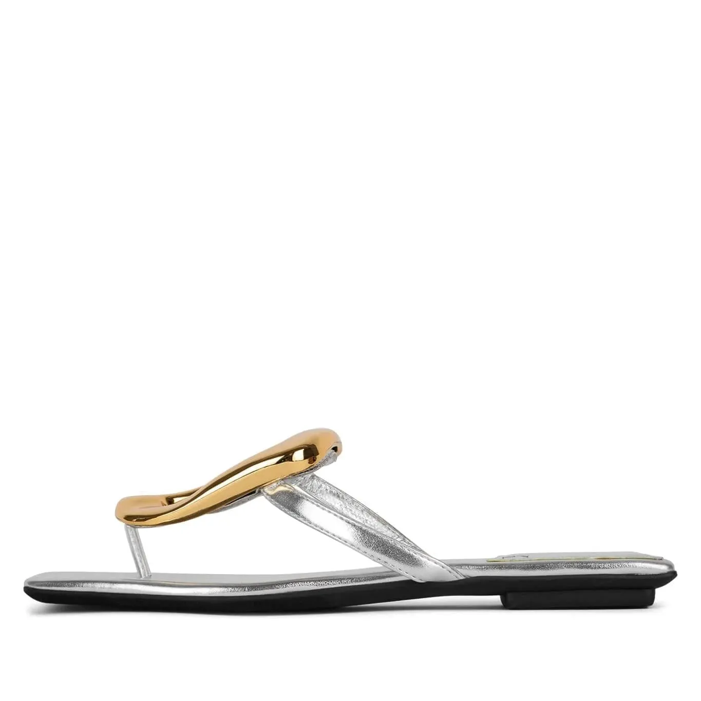 Linques-2 Flat Thong Sandal with Metal Embellishment
