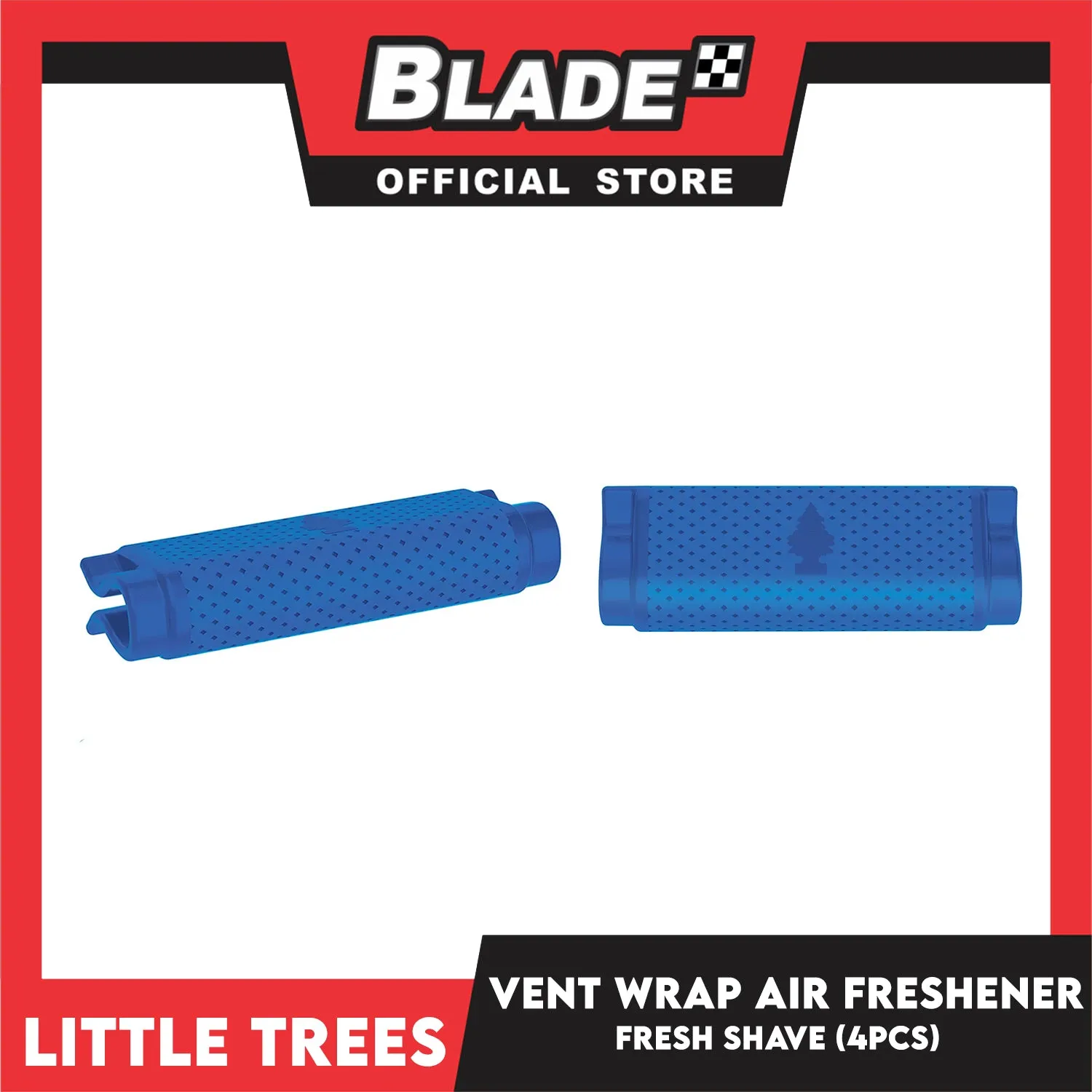 Little Tree Vent Wrap 4pcs (Fresh Shave) Provides Long-Lasting Scent, Slip On Vent Wrap Car Air Freshener