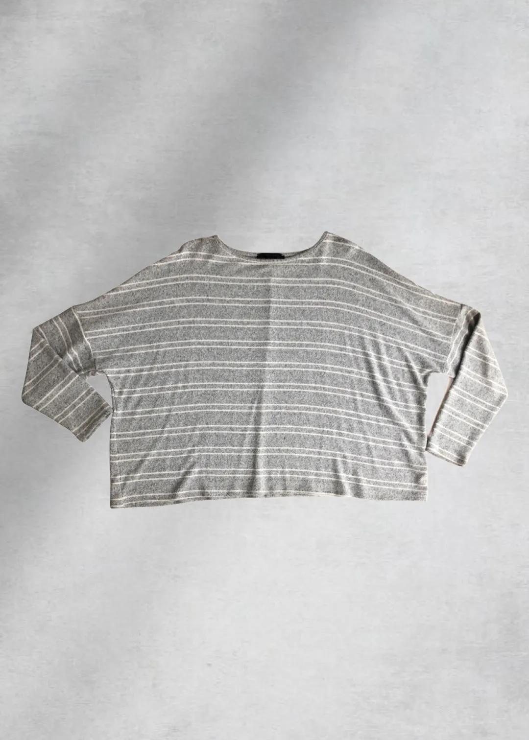 London Striped Boxy Top - Gray/Ivory