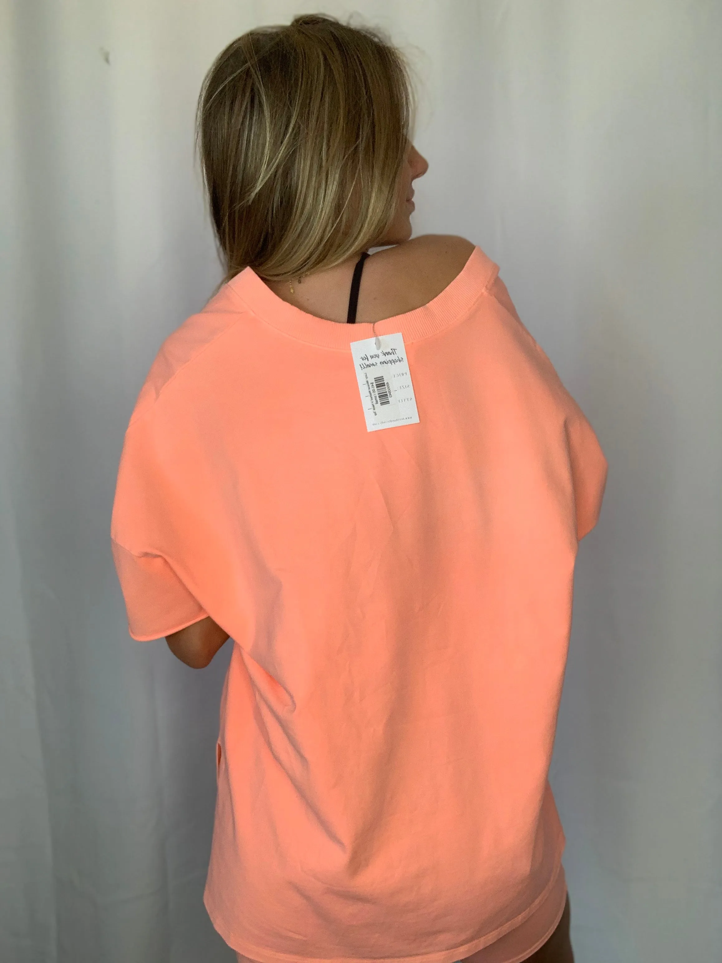 Lucy- Mineral Washed V-Neck Top