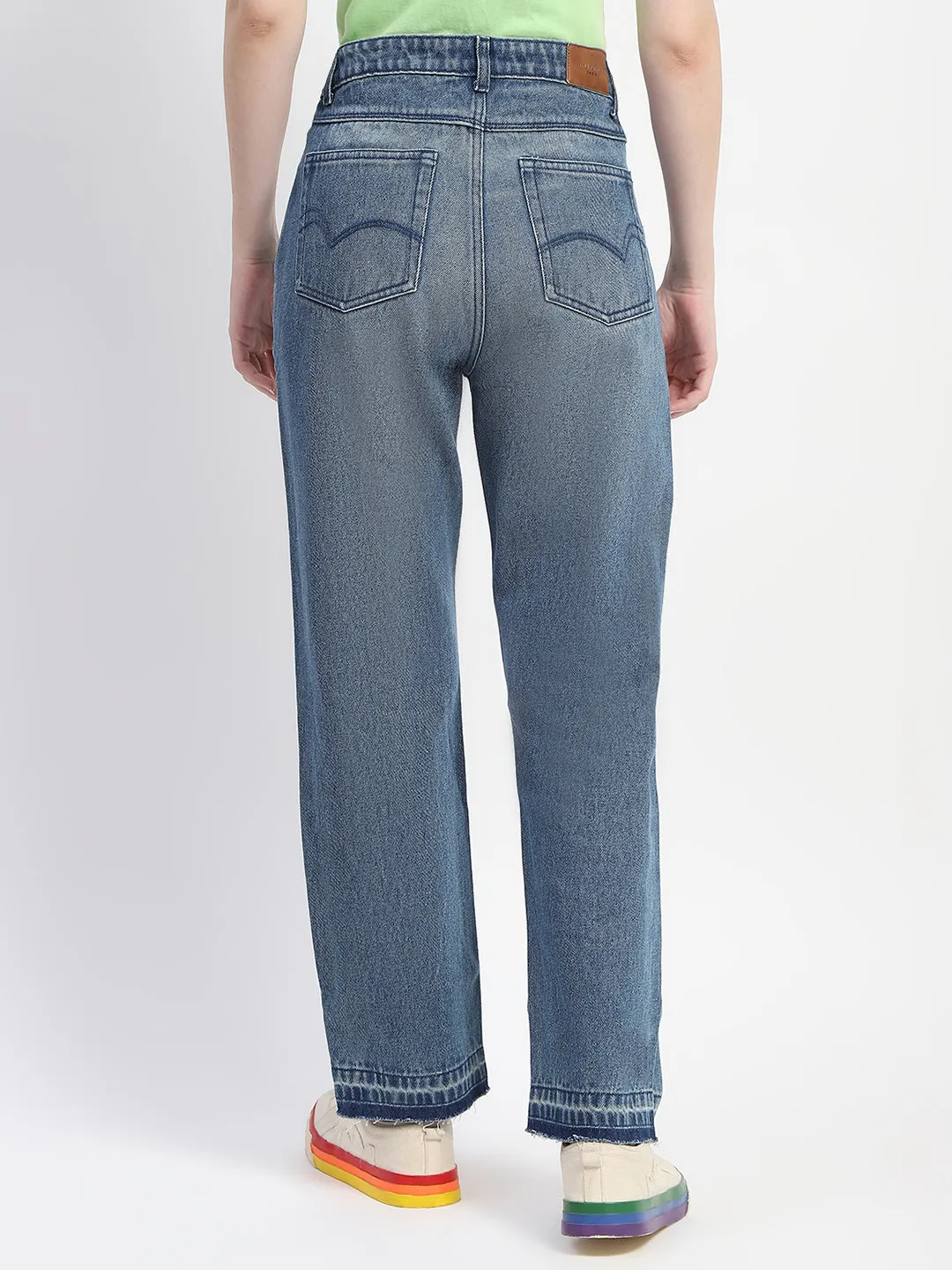 Madame High Waist Stone Wash Blue Jeans