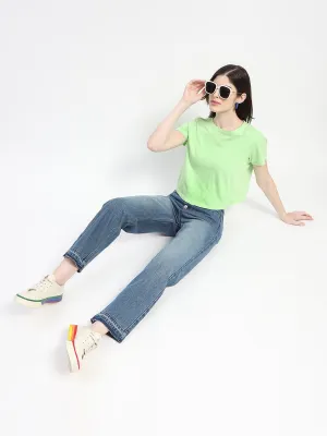 Madame High Waist Stone Wash Blue Jeans