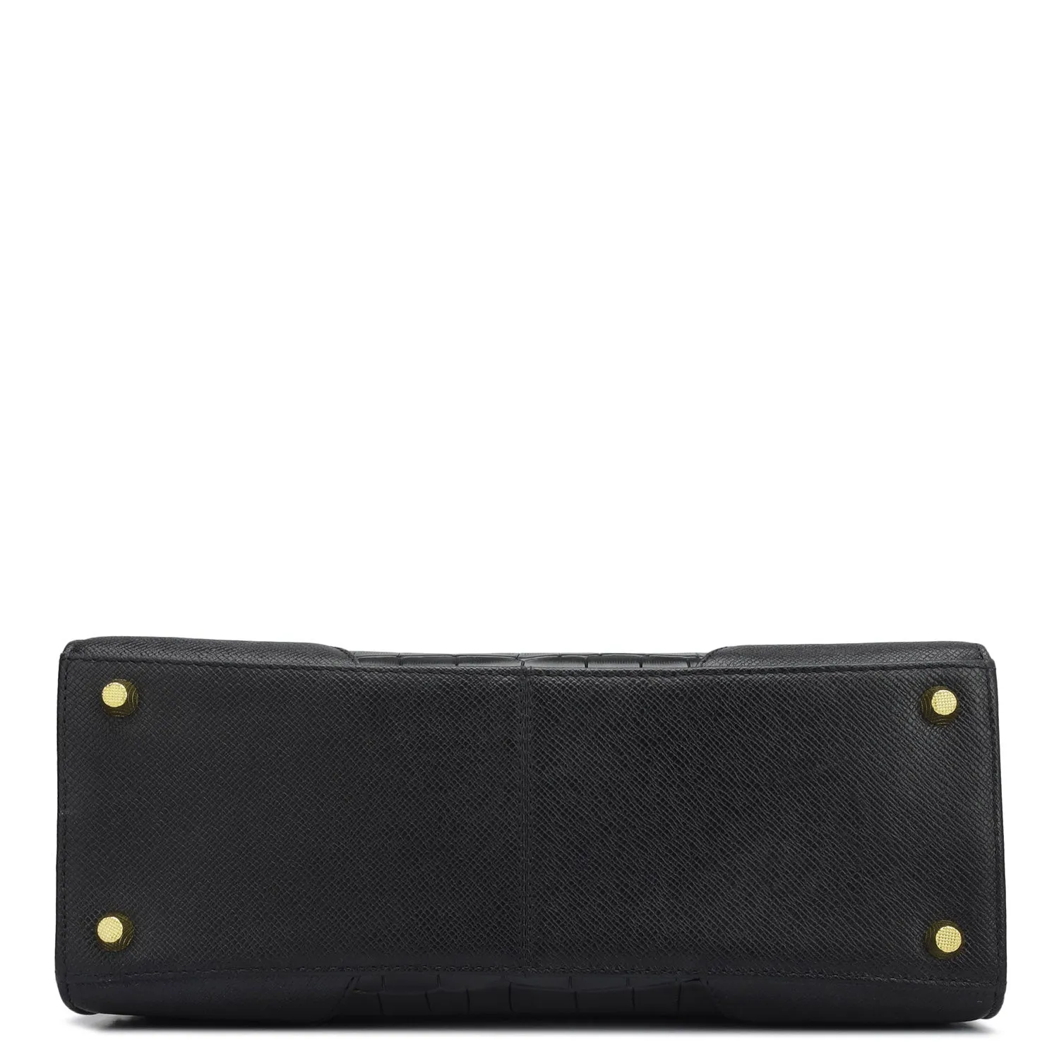 Medium Croco Franzy Leather Satchel - Black