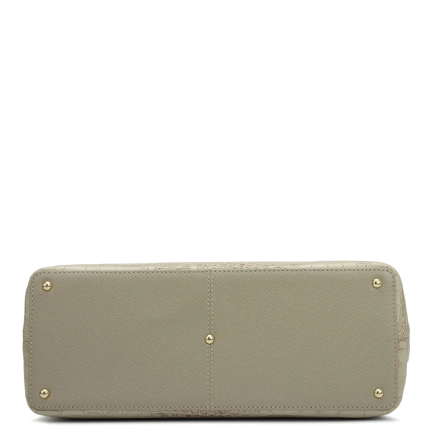 Medium Croco Franzy Leather Satchel - Frost