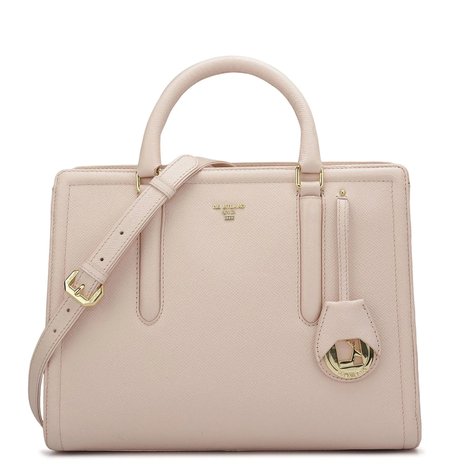 Medium Franzy Leather Satchel - Blush