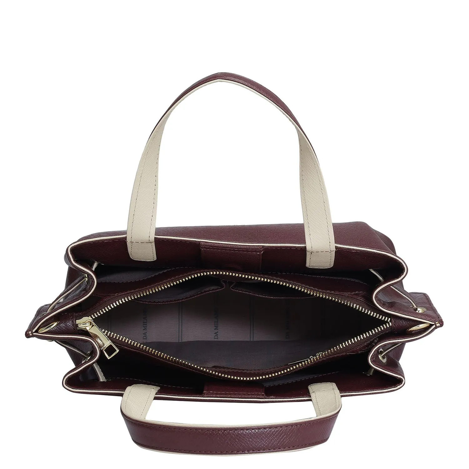 Medium Franzy Leather Satchel - Wine