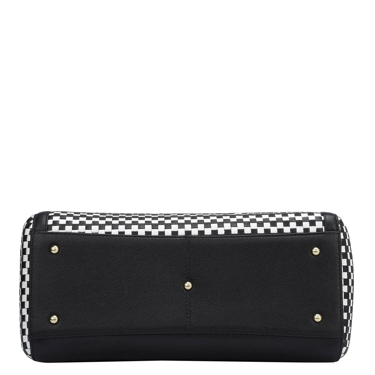 Medium Mat Franzy Leather Satchel - Black