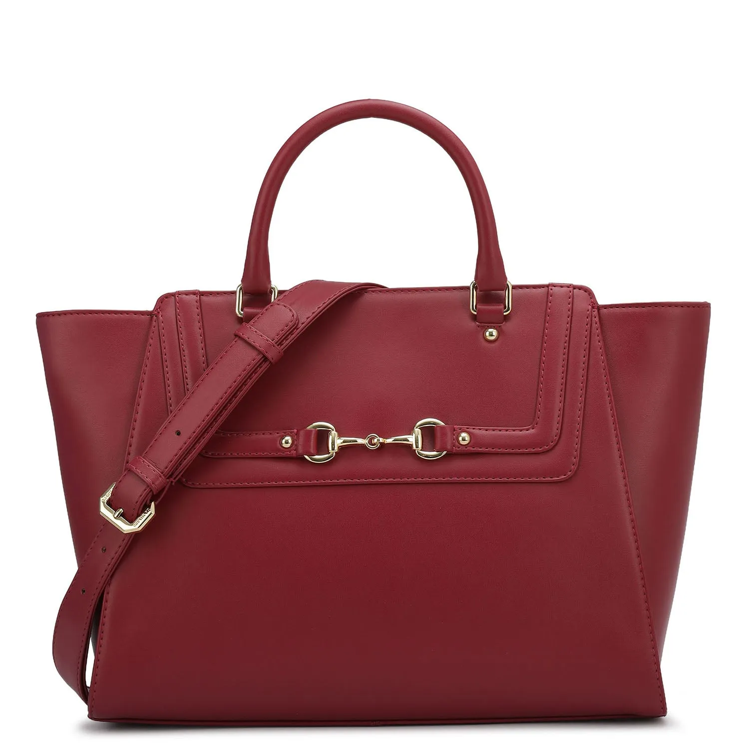 Medium Plain Leather Satchel - Plumberry