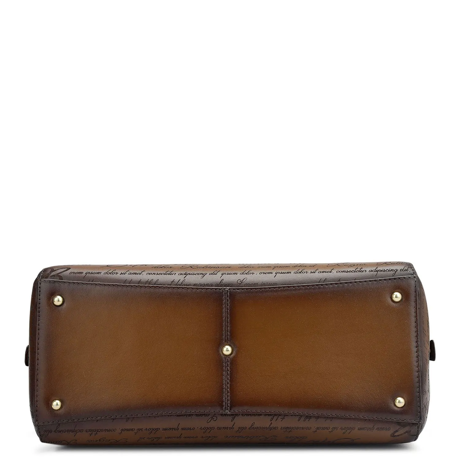 Medium Signato Leather Satchel - Cognac