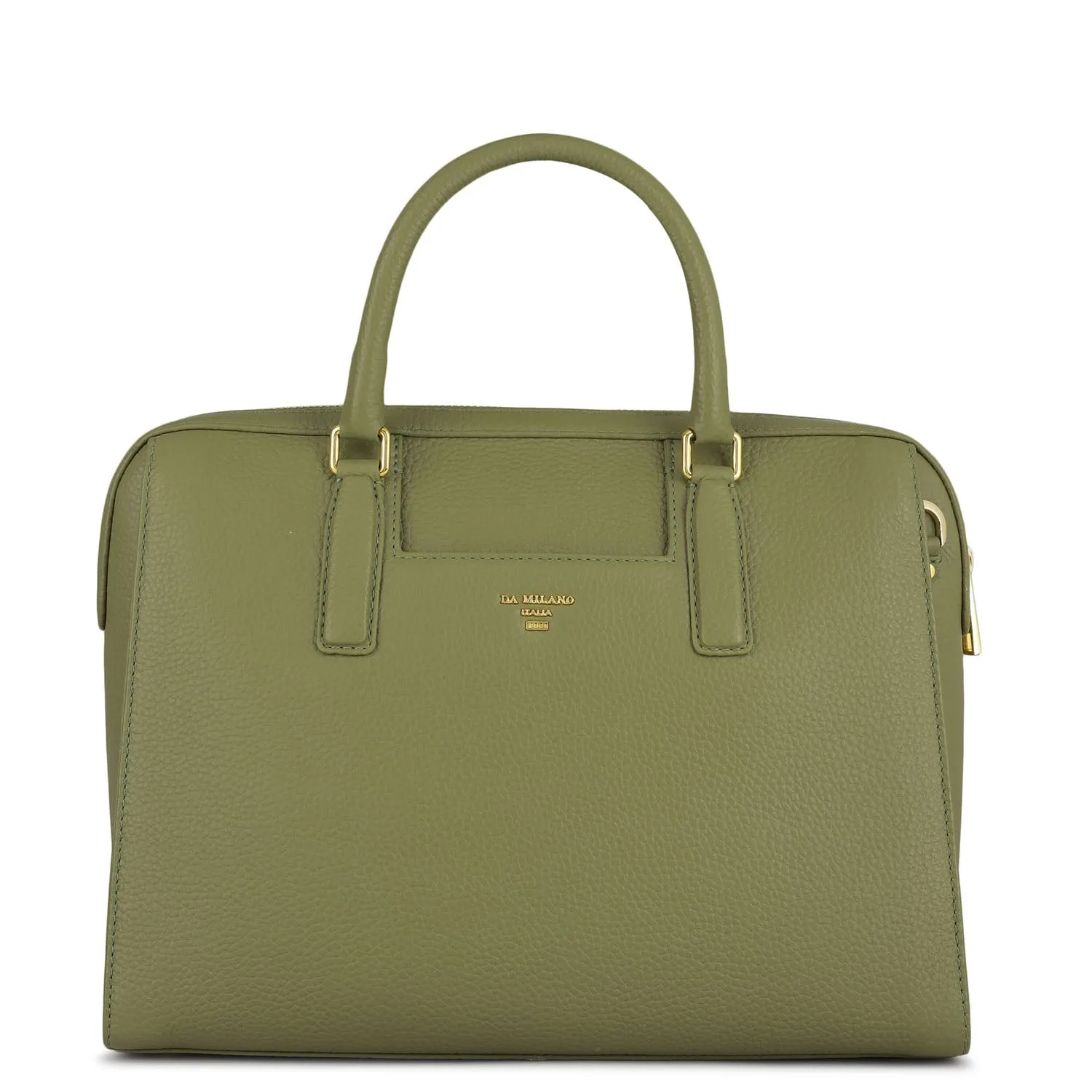 Medium Wax Leather Satchel - Fern