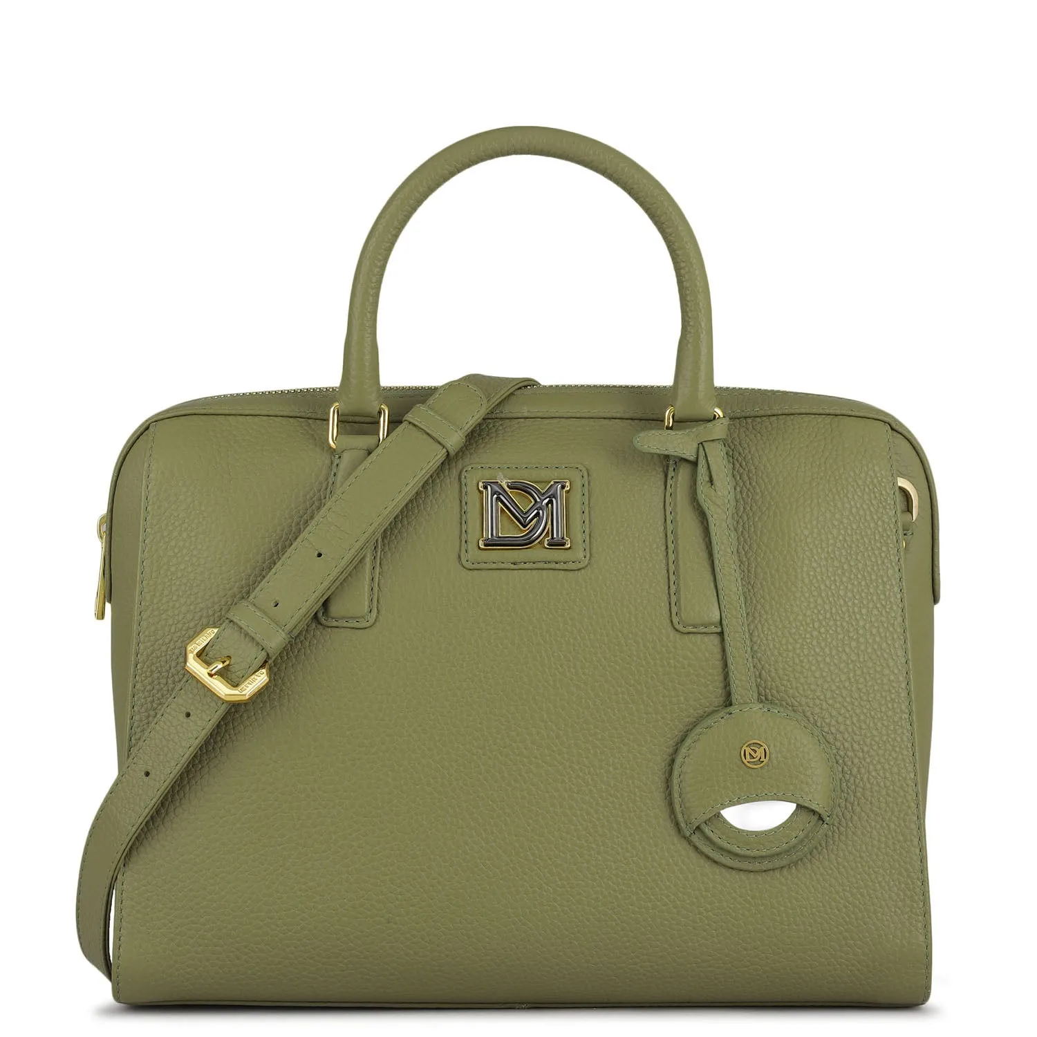 Medium Wax Leather Satchel - Fern