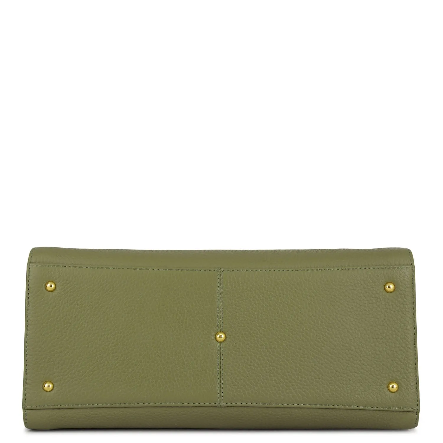 Medium Wax Leather Satchel - Fern