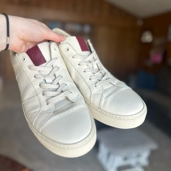 MENS GREATS Royale Vintage White and Red Sneakers size 13 Made in Italy