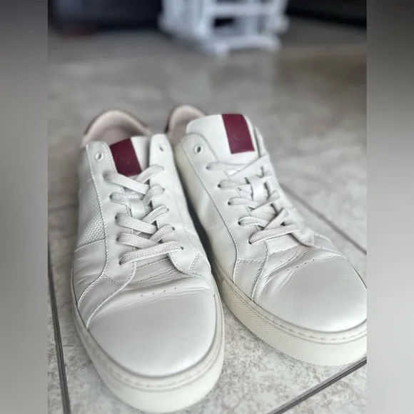 MENS GREATS Royale Vintage White and Red Sneakers size 13 Made in Italy