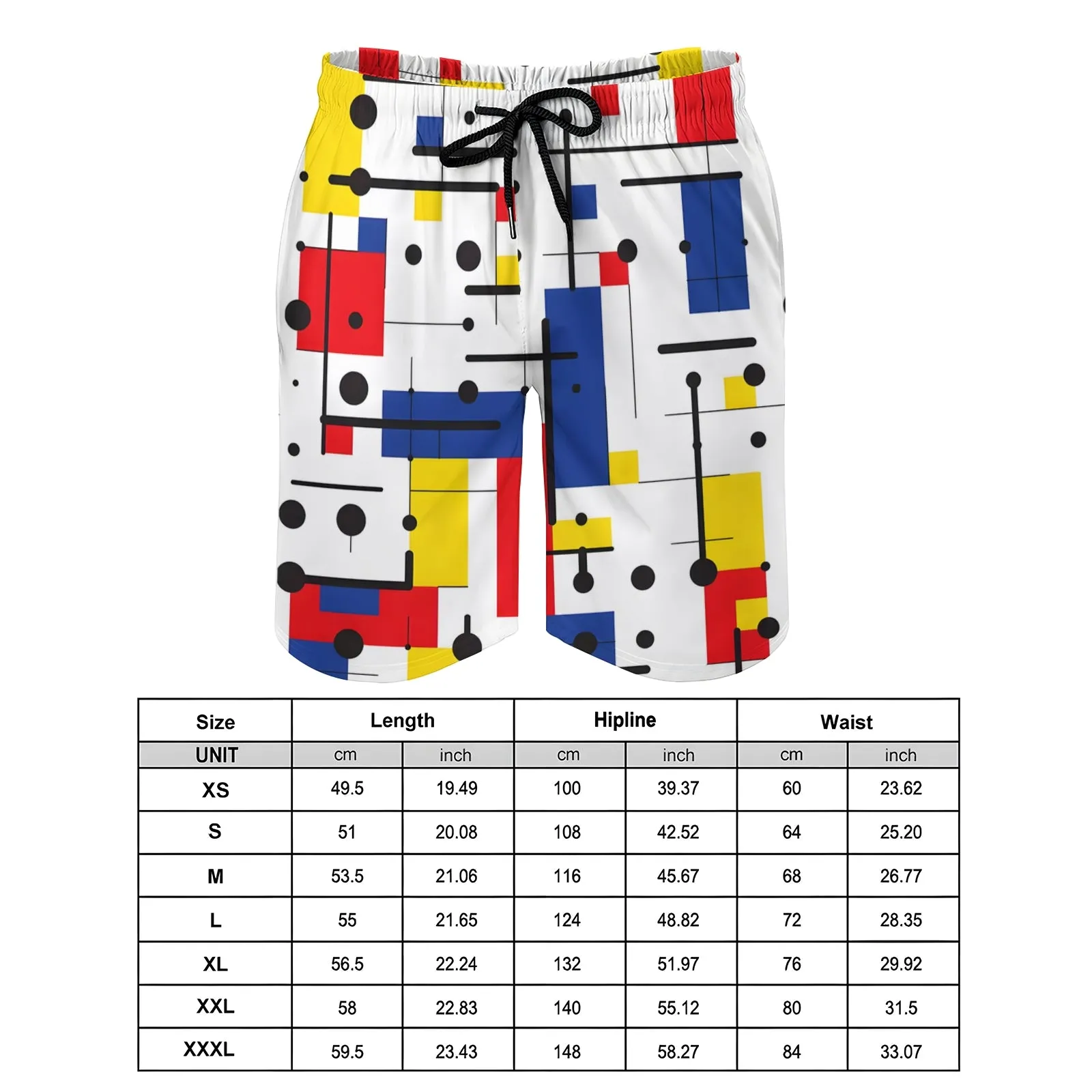 Men's Sports Geometry Shorts 2401000153