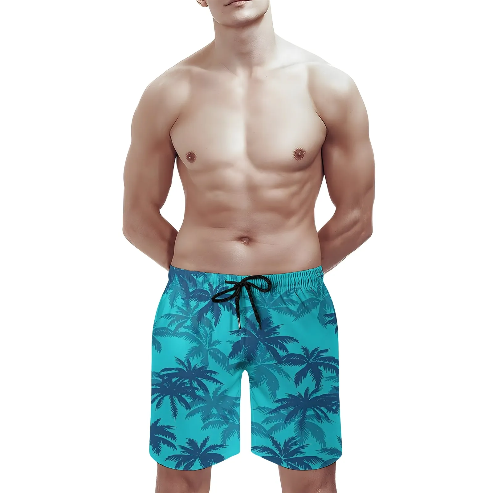 Men's Sports Hawaiian Coconut Palm Shorts 2312000412