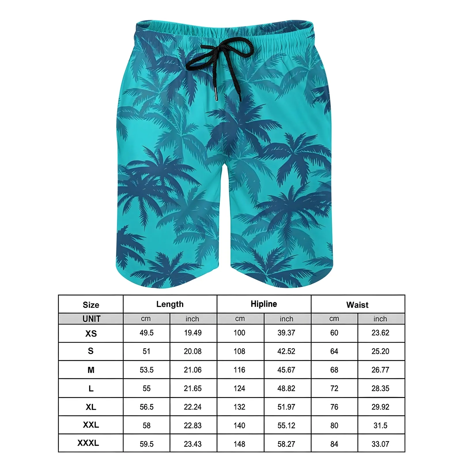 Men's Sports Hawaiian Coconut Palm Shorts 2312000412