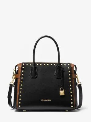 Mercer Medium Studded Leather Belted Satchel