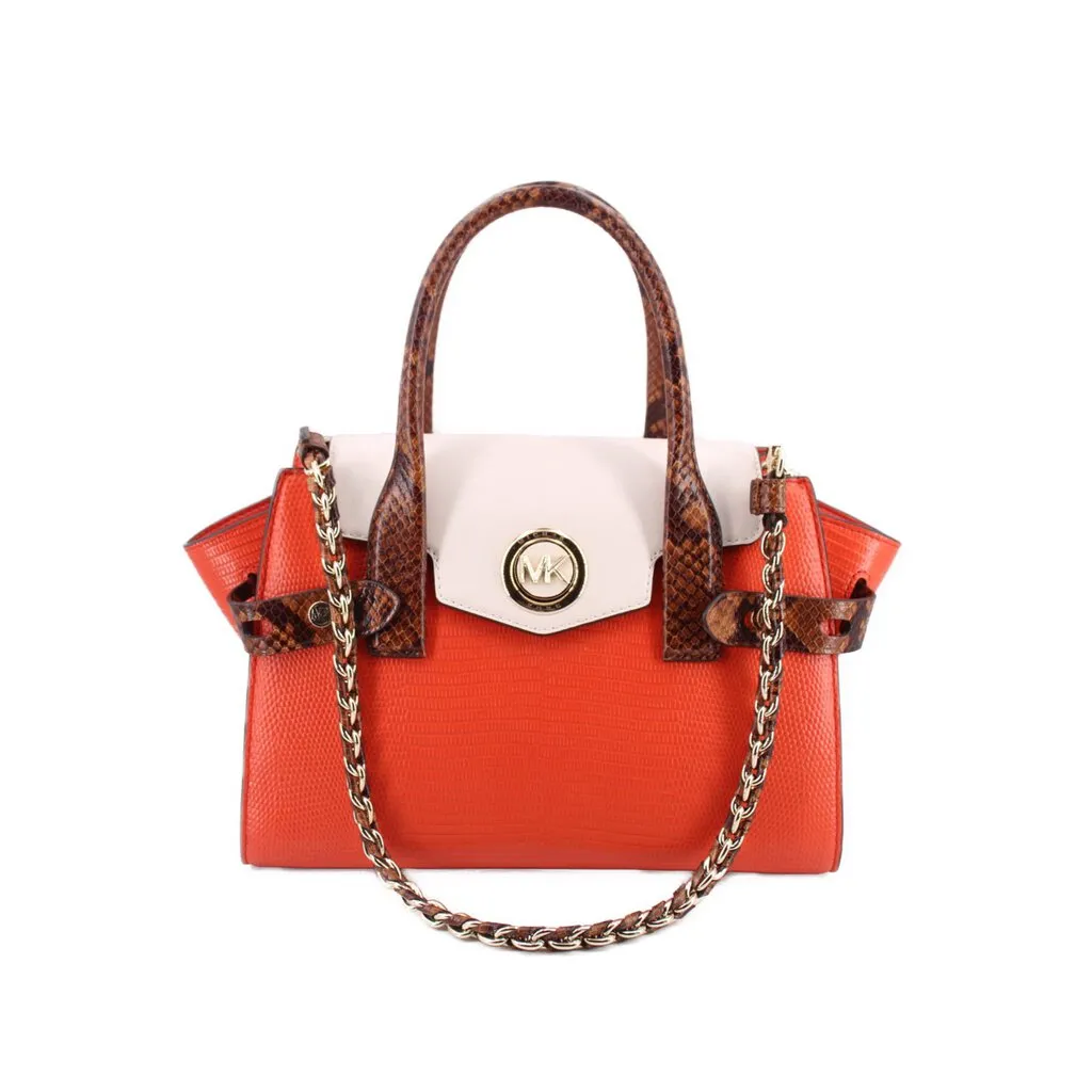MICHAEL KORS CARMEN MEDIUM BELTED SATCHELS ORANGE