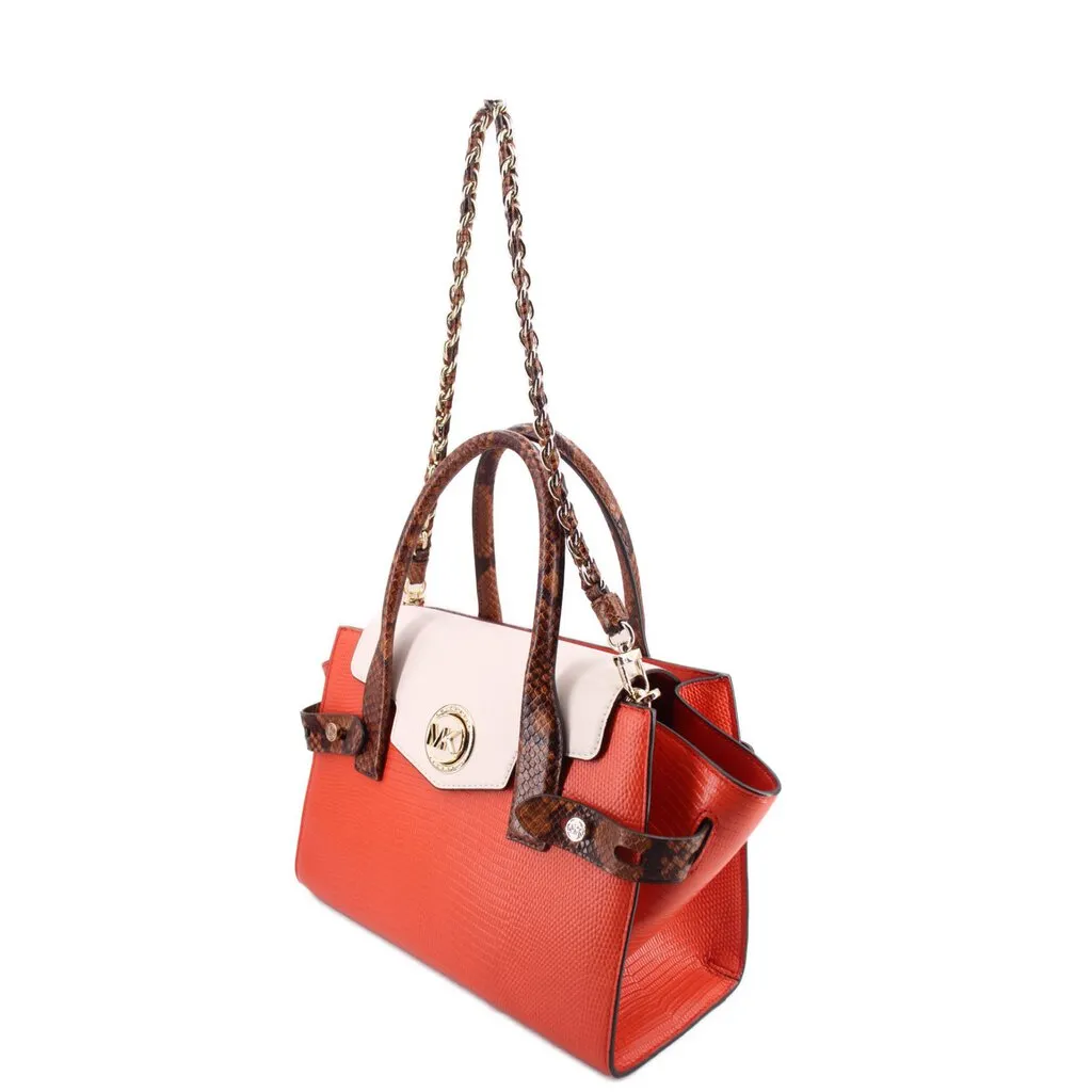 MICHAEL KORS CARMEN MEDIUM BELTED SATCHELS ORANGE
