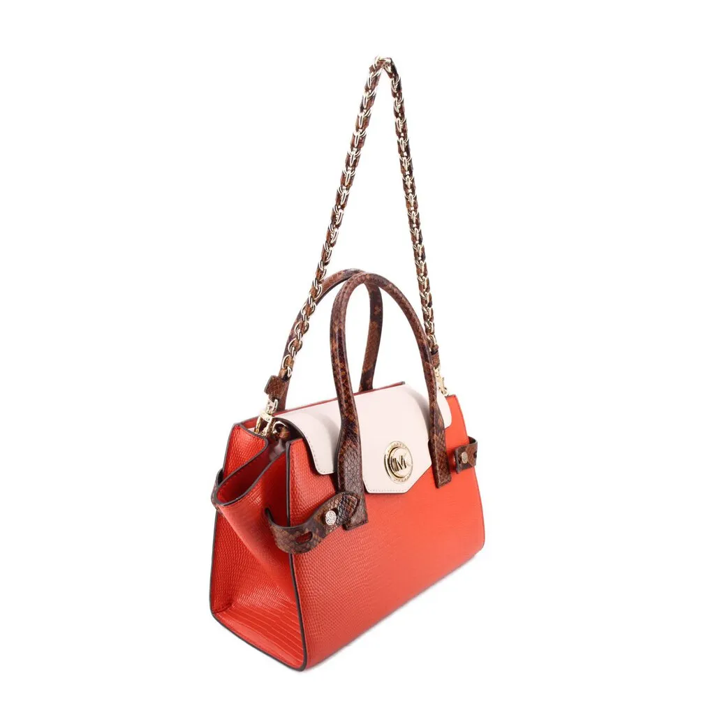MICHAEL KORS CARMEN MEDIUM BELTED SATCHELS ORANGE