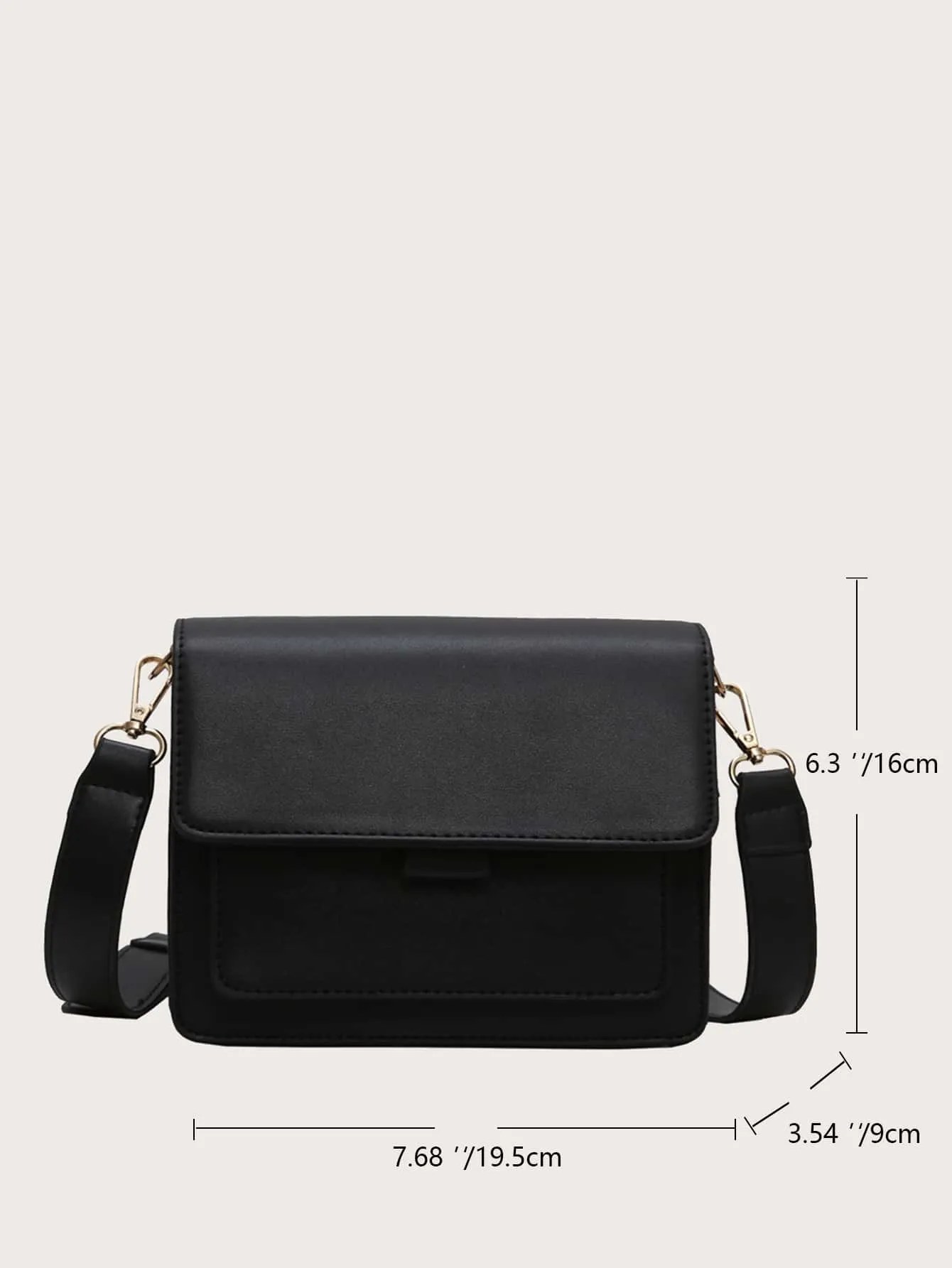 Mini Minimalist Flap Square Bag - Black