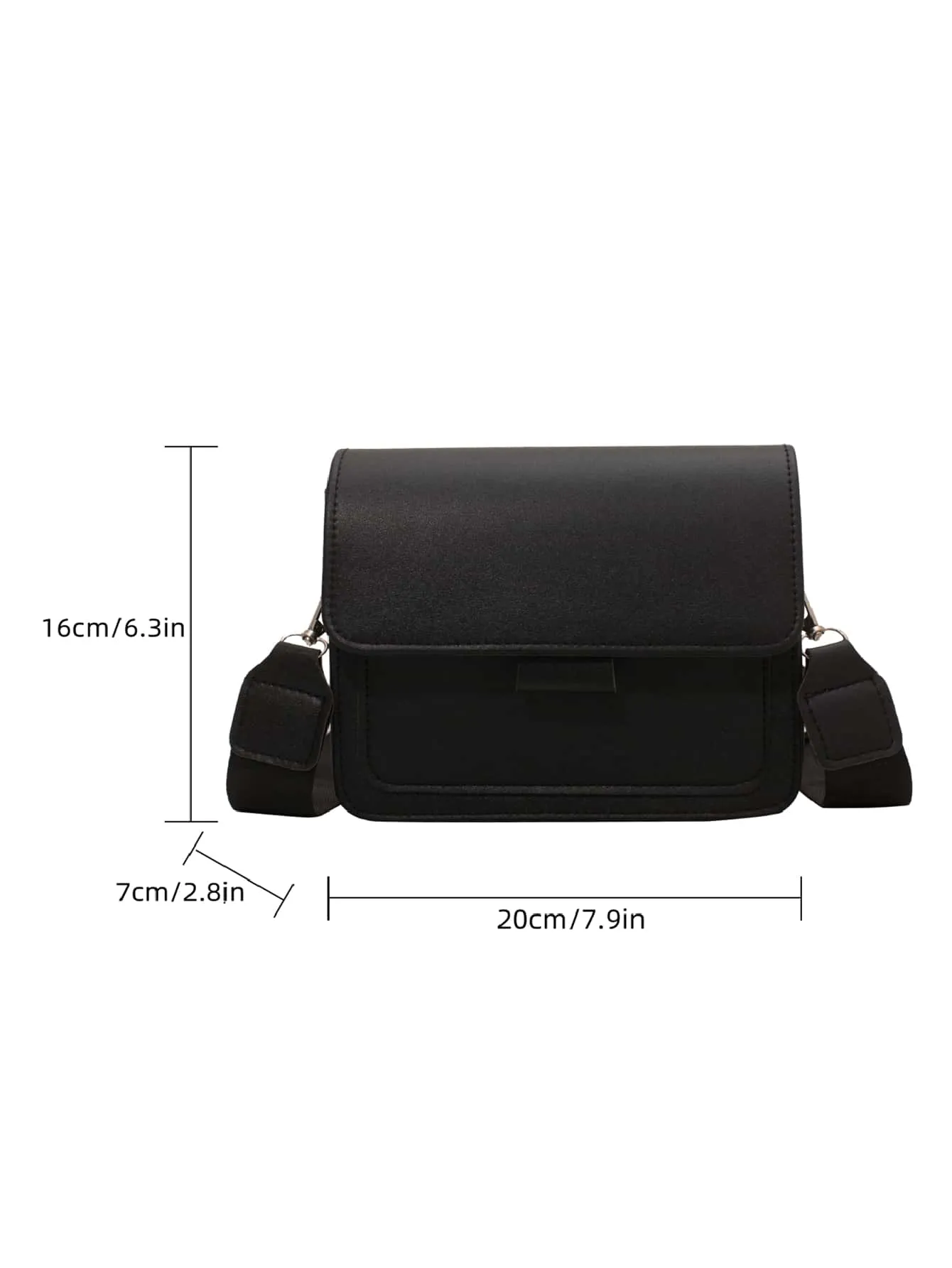 Mini Minimalist Flap Square Bag - Black