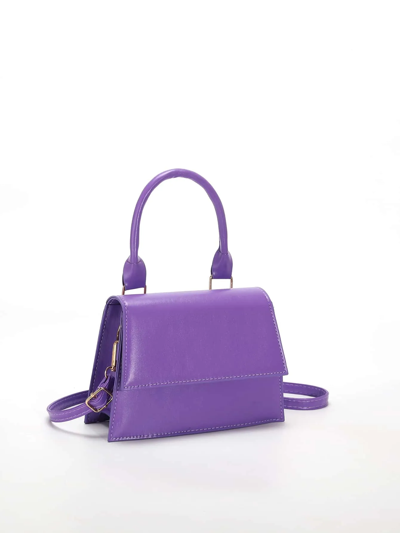 Mini Minimalist Flap Square Bag - Purple