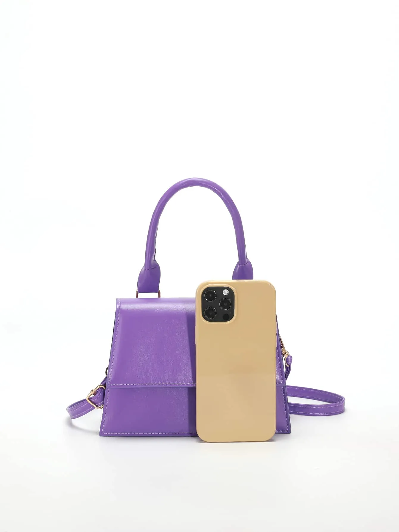 Mini Minimalist Flap Square Bag - Purple