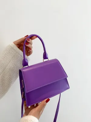 Mini Minimalist Flap Square Bag - Purple