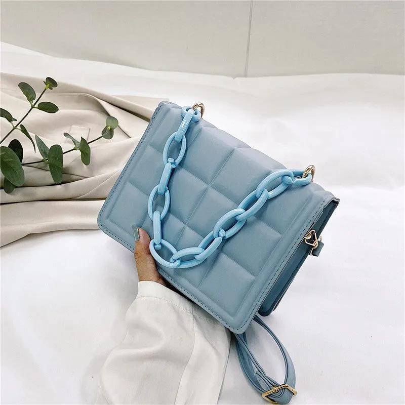 Minimalist Embossed Decor Crossbody Bag